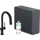 Hansgrohe Aqittura M91 Vízszűrős konyhai csaptelep kihúzható zuhanyfejjel és szódakészítő rendszer, matt fekete 76838670