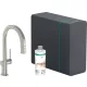 Hansgrohe Aqittura M91 Vízszűrős konyhai csaptelep kihúzható zuhanyfejjel és szódakészítő rendszer, rozsdamentes acél 76838800