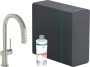 Hansgrohe Aqittura M91 Vízszűrős konyhai csaptelep kihúzható zuhanyfejjel és szódakészítő rendszer, rozsdamentes acél 76838800
