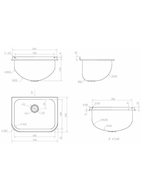 HAAS rozsdamentes acél falikút 6204