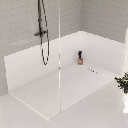Invena Alvero négyszögletes kompozit zuhanytálca 90x100 cm fehér