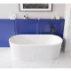 Invena Glamour szabadon álló akril kád 170x80 cm szifonnal és struktúrált felülettel fehér