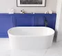 Invena Glamour szabadon álló akril kád 170x80 cm szifonnal és struktúrált felülettel fehér