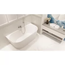 Invena Glamour falhoz illeszthető akril kád 170x80 cm fehér leeresztővel és struktúrált felülettel