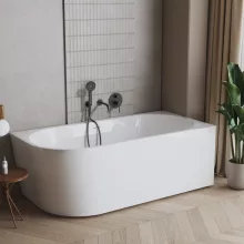 Invena Astri falhoz illeszthető akril kád 150x75 cm jobbos fehér