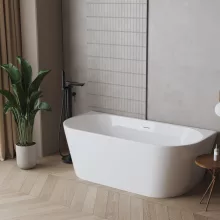 Invena Astri falhoz illeszthető akril kád 160x80 cm fehér