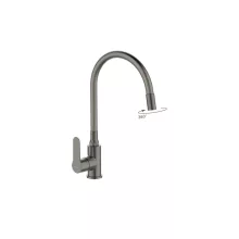   Invena Ksanti Slim két funkciós konyhai csaptelep flexibilis kifolyócsővel, gun metal BZ-37-005-L