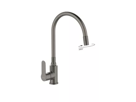 Invena Ksanti Slim két funkciós konyhai csaptelep flexibilis kifolyócsővel, gun metal BZ-37-005-L