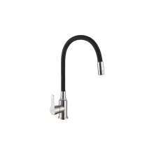   Invena Ksanti Slim két funkciós konyhai csaptelep flexibilis kifolyócsővel, fekete/inox BZ-37-I43-L