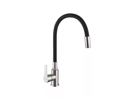 Invena Ksanti Slim két funkciós konyhai csaptelep flexibilis kifolyócsővel, fekete/inox BZ-37-I43-L