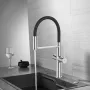 Invena Perisa egykaros álló konyhai csaptelep vízszűrővel, fekete/króm BZ-51-F08-V