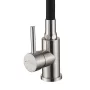 Invena Silva konyhai csaptelep flexibilis kifolyócsővel, inox-fekete kivitelben