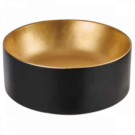 Invena Keto kerámia mosdótál 41,5 cm,  PVD és Waterplating bevonattal, fekete /arany CE-14-017-C
