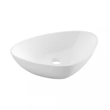   Invena Trigono háromszögletű kerámia mosdótál 50x40 cm, csapfurat nélkül, fényes fehér CE-58-001-W