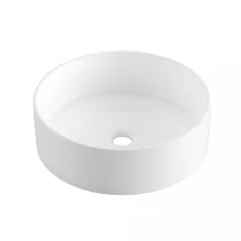   Invena Limnos kerek kerámia mosdótál 36 cm, csapfurat nélkül, fényes fehér CE-59-001-W