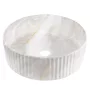 Invena Glamour márványhatású kerámia mosdótál 36 cm bordázott felülettel, szürke/bézs CE-63-703-C