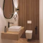 Invena Glamour szögletes kerámia mosdótál 36,5 cm bordázott felülettel, fehér CE-63-K01-L