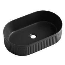 Invena Glamour bordázott kerámia mosdótál 50 cm, matt fekete kivitelben.