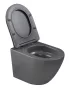 Invena Tavro csendes öblítésű fali kerámia WC csésze Soft-Close és könnyen levehető ülőkével, matt szürke kivitelben.