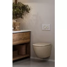 Invena Tavro csendes öblítésű fali kerámia WC csésze Soft-Close és könnyen levehető ülőkével, matt cappuccino kivitelben.
