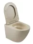 Invena Tavro csendes öblítésű fali kerámia WC csésze Soft-Close és könnyen levehető ülőkével, matt cappuccino kivitelben.