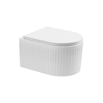 Invena Glamour Bordázott fali kerámia WC csésze Swirlflush öblítéssel és soft-close ülőkével, fehér CE-92-001-L