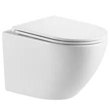   Invena LIMNOS fali Rimless kerámia WC csésze Swirlflush öblítéssel és Duroplast ülőkével, fehér CE-93-001-L