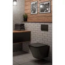 Invena Florin fali kerámia WC csésze örvényöblítéssel és lágyan záródó ülőkével, matt fekete kivitelben.