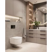 Invena Korfu csendes öblítésű fali kerámia WC csésze örvényöblítéssel és Soft-Close könnyen levehető ülőkével, fehér.