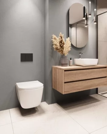 Invena Malaga csendes öblítésű fali kerámia WC csésze örvényöblítéssel és lágyan zárodó könnyen levehető ülőkével, fehér.