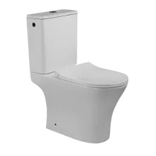 Invena Siros kompakt perem nélküli monoblokk WC csésze tartállyal és Soft-Close WC ülőkével, fehér kivitelben.