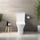 Invena Dokos kompakt perem nélküli monoblokk WC csésze alsó bekötésű tartállyal és Soft-Close WC ülőkével, fehér kivitelben.