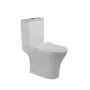 Invena Dokos kompakt perem nélküli monoblokk WC csésze alsó bekötésű tartállyal és Soft-Close WC ülőkével, fehér kivitelben.