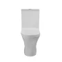 Invena Dokos kompakt perem nélküli monoblokk WC csésze alsó bekötésű tartállyal és Soft-Close WC ülőkével, fehér kivitelben.