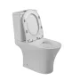 Invena Dokos kompakt perem nélküli monoblokk WC csésze alsó bekötésű tartállyal és Soft-Close WC ülőkével, fehér kivitelben.