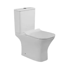 Invena Verso kompakt perem nélküli monoblokk WC csésze alsó bekötésű tartállyal és Soft-Close WC ülőkével, fehér kivitelben.