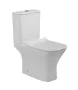 Invena Verso kompakt perem nélküli monoblokk WC csésze alsó bekötésű tartállyal és Soft-Close WC ülőkével, fehér kivitelben.