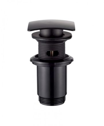 Invena Click-Clack szögletes leeresztő túlfolyós mosdóhoz, nagy dugóval, matt fekete SC-B1-139-L