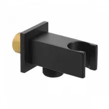   Invena szögletes zuhanycsatlakozó zuhanytartóval, fekete SC-P1-041-P