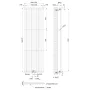 Invena Mono fürdőszobai acél radiátor 1600x480 mm, fehér kivitelben.