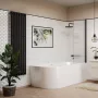 Invena Mono fürdőszobai acél radiátor 1600x480 mm, fekete kivitelben.