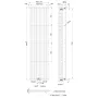 Invena Mono fürdőszobai acél radiátor 1800x480 mm, fekete kivitelben.