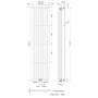 Invena Mono fürdőszobai acél radiátor 2000x480 mm, fekete kivitelben.