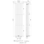 Invena Duo fürdőszobai acél radiátor 2000x480 mm, fekete kivitelben.