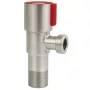 Invena sarokszelep kerámiabetéttel és takarórozettával 1/2"x1/2", piros/matt acél kivitelben.