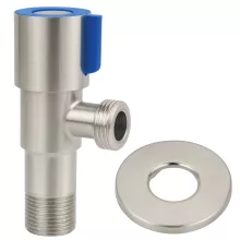 Invena sarokszelep kerámiabetéttel és takarórozettával 1/2"x1/2", kék/matt acél kivitelben.