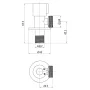 Invena sarokszelep kerámiabetéttel és takarórozettával 1/2"x3/4", kék/matt acél kivitelben.