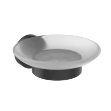   Ideal Standard IOM Falra szerelhető szappanartó szatén üveg-matt fekete konzollal A9122XG