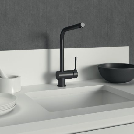 Ideal Standard Ceralook hidegindítású mosogató csaptelep L-kifolyóval, selyem fekete BC174XG