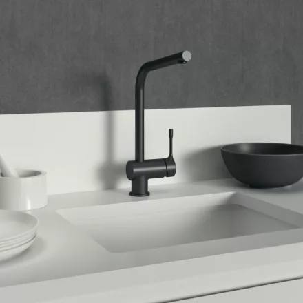 Ideal Standard Ceralook mosogató csaptelep L-kifolyóval selyem fekete BC174XG